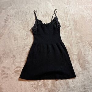 Tamigi Vintage Ribbed Pure Wool Lace Trim Sleep Top Lingerie Cami Women’s Size 4